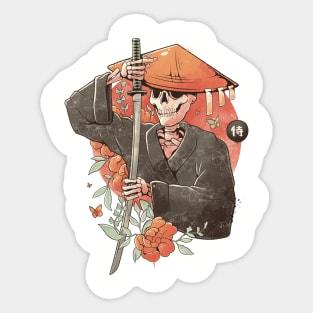 Samurai Skull - Floral Sword Death Gift Sticker